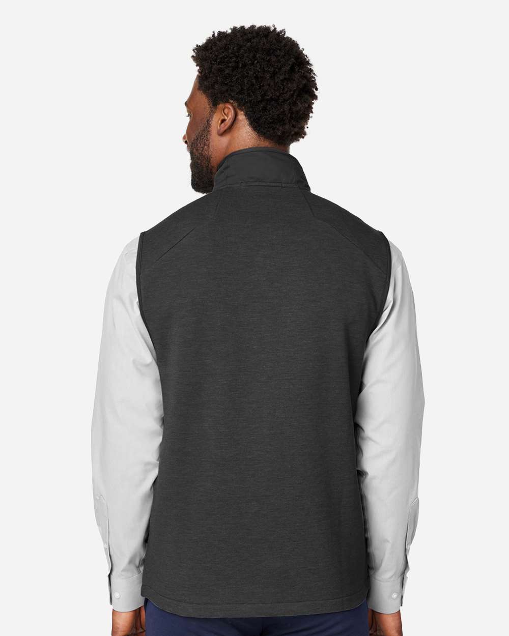 Men's New Classics® Charleston Hybrid Vest - OnModelBack - B699B2503 - Black/ Melange Black