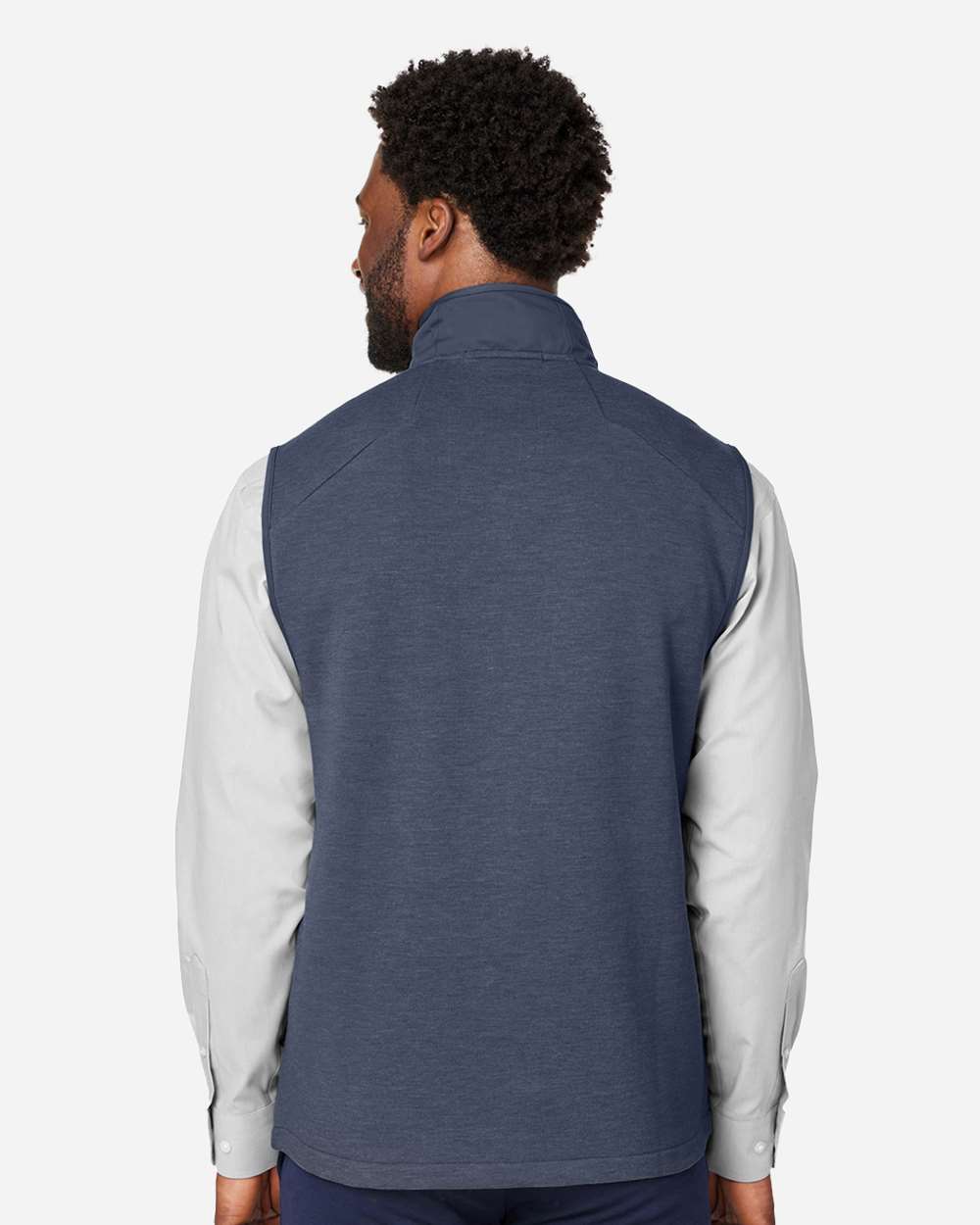 Men's New Classics® Charleston Hybrid Vest - OnModelBack - B699B2653 - Navy Melange/ Navy