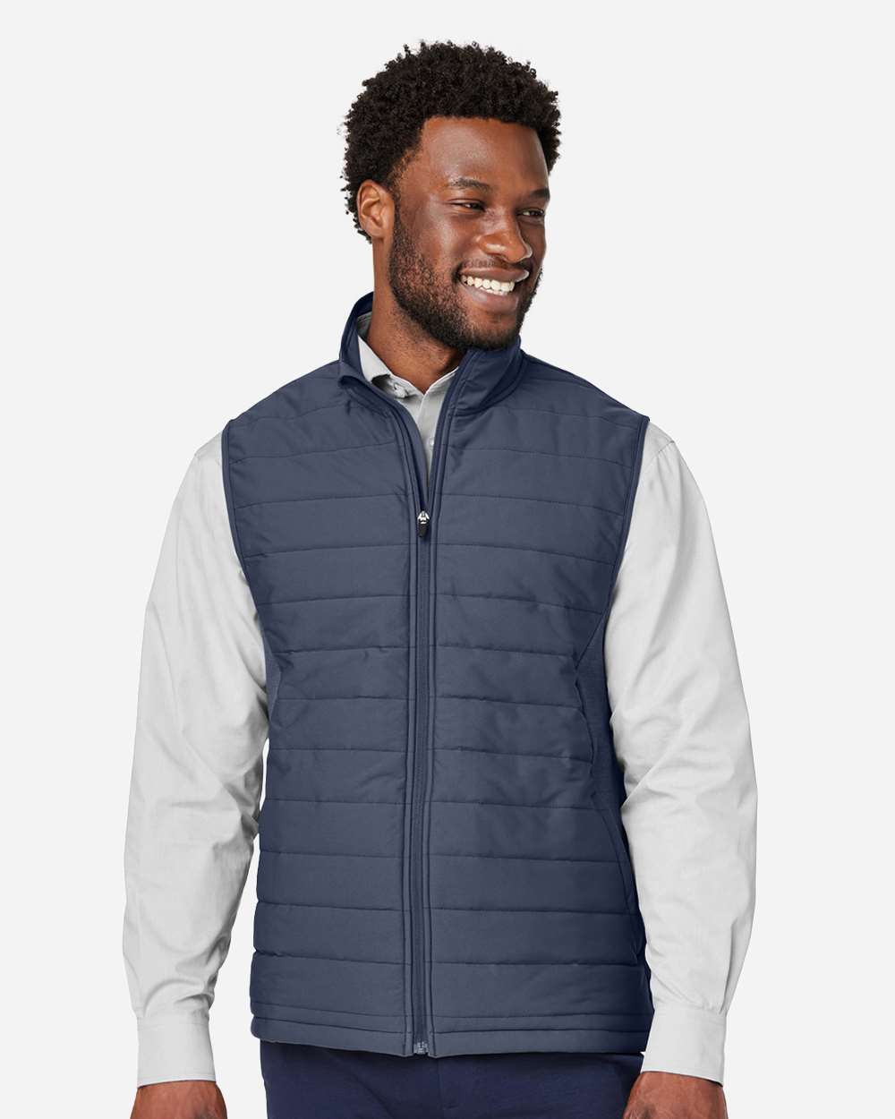 Men's New Classics® Charleston Hybrid Vest - OnModelFront - B699B2653 - Navy Melange/ Navy