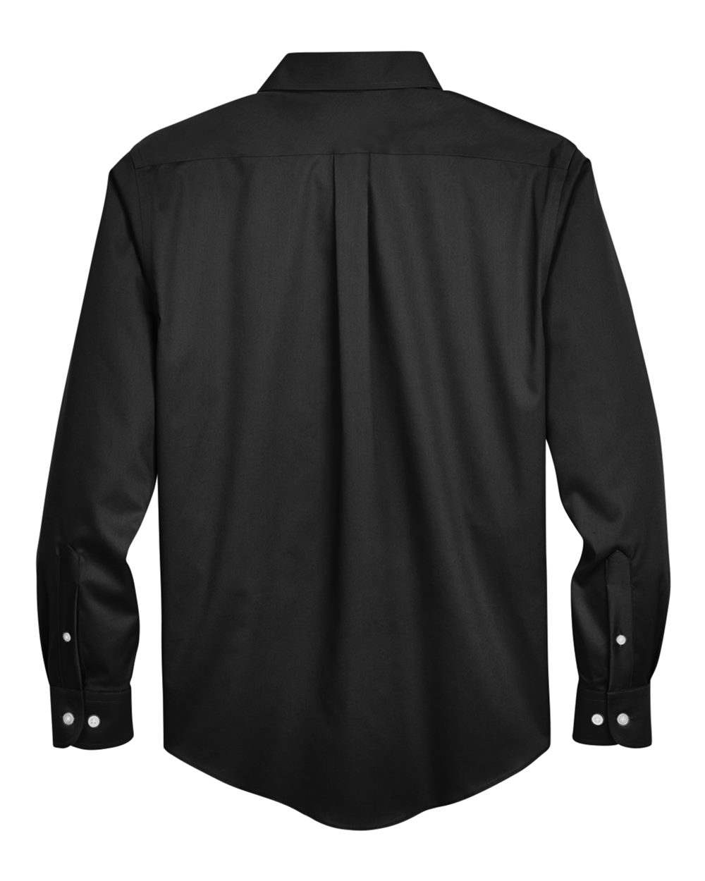 Men's Tall Crown Collection® Solid Stretch Twill Woven Dress Shirt - Back - B675B2506 - Black