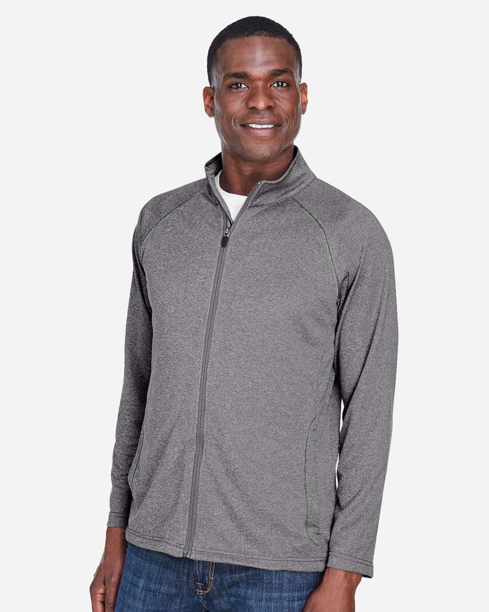 Men's Stretch Tech-Shell® Compass Full-Zip Jacket - OnModelFront - B652B2353 - Dark Grey Heather