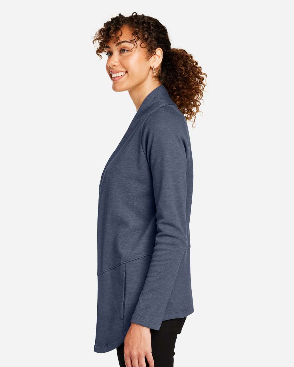 Women's New Classics® Charleston Cardigan - OnModelSide - B665B2652 - Navy Melange