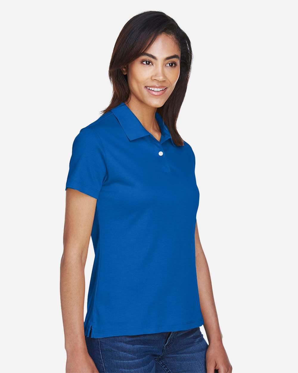 Women's Pima-Tech™ Jet Piqué Polo - OnModelSide - B632B2153 - French Blue