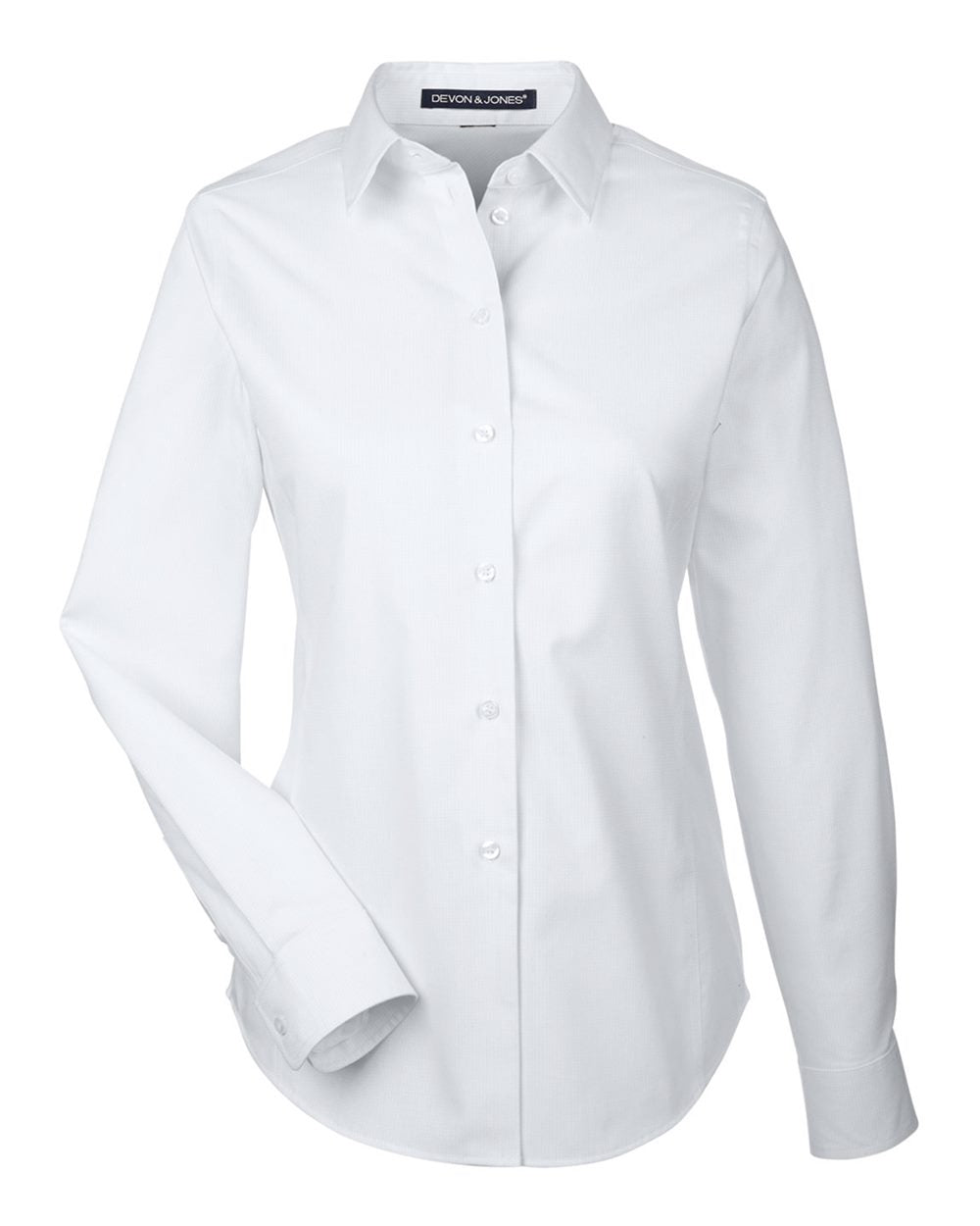Women's Crown Collection® Royal Dobby Woven Dress Shirt - Front - B678B2002 - White