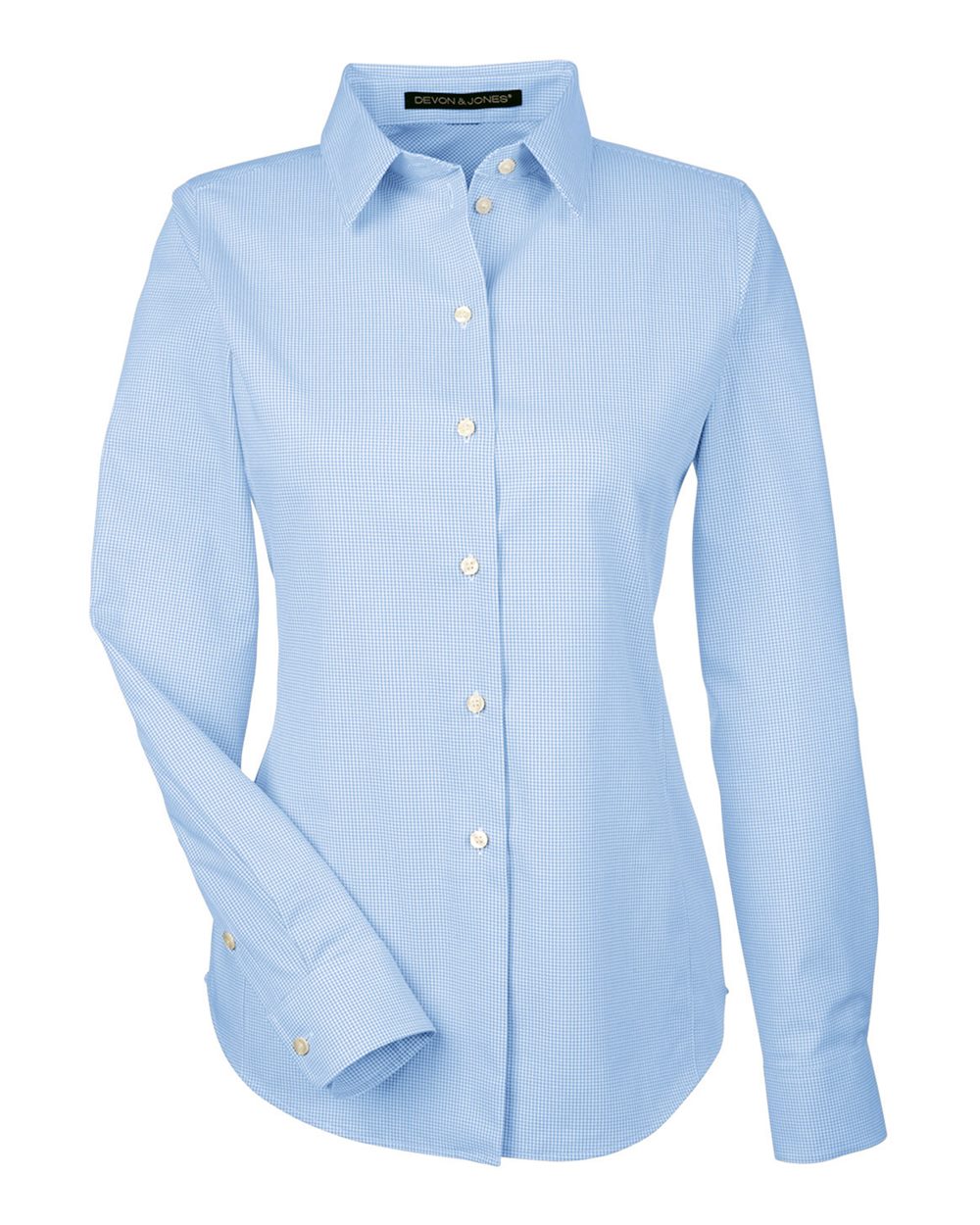 Women's Crown Collection® Royal Dobby Woven Dress Shirt - Front - B678B2252 - French Blue
