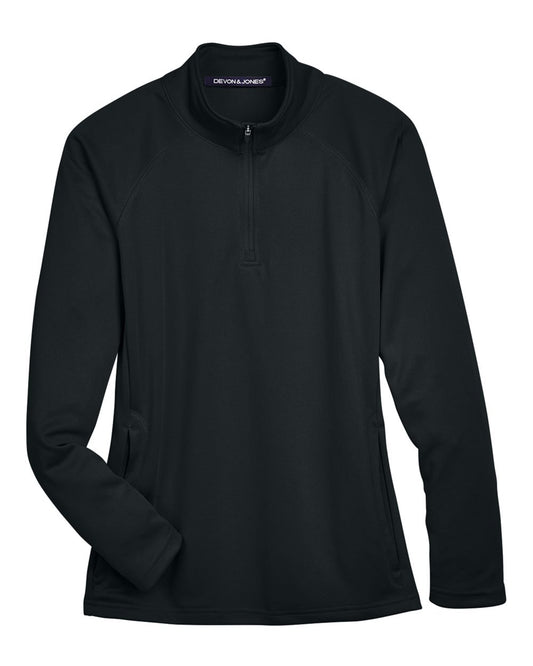 Women's Stretch Tech-Shell® Compass Quarter-Zip Pullover - Front - B657B2503 - Black