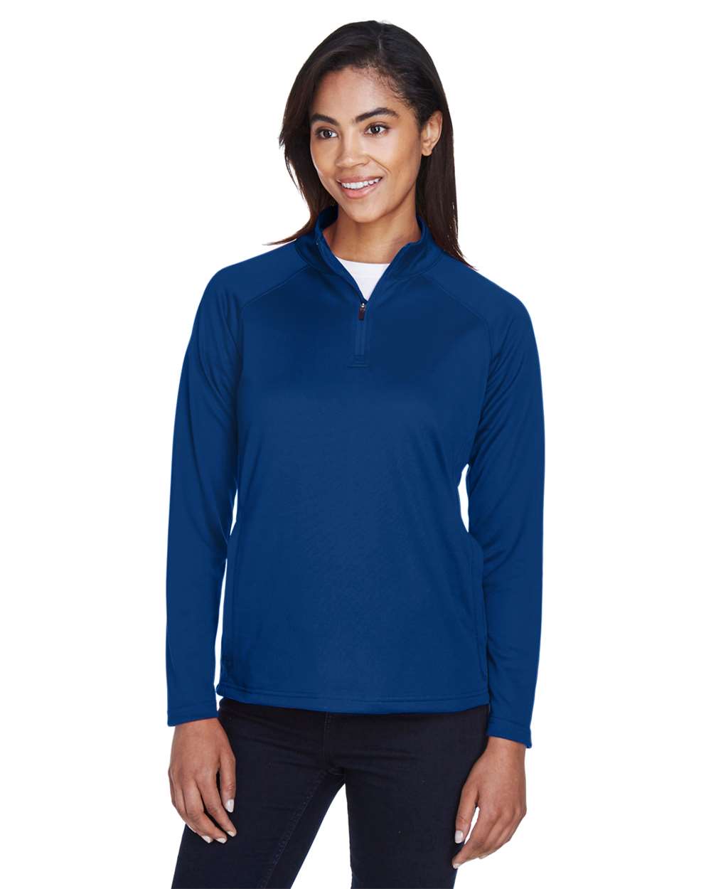 Women's Stretch Tech-Shell® Compass Quarter-Zip Pullover - OnModelFront - B657B2753 - True Royal
