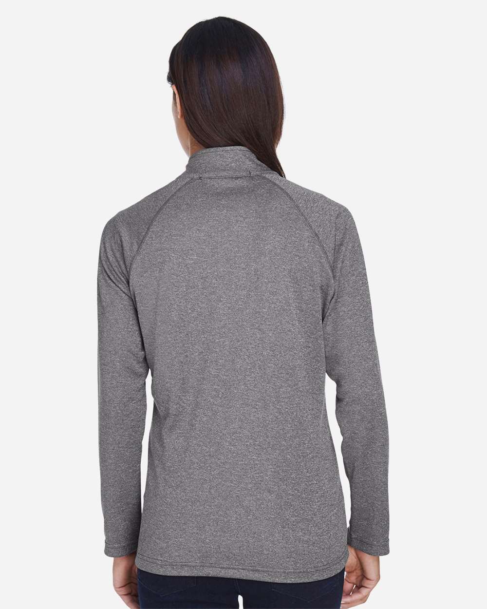 Women's Stretch Tech-Shell® Compass Full-Zip Jacket - OnModelBack - B653B2353 - Dark Grey Heather