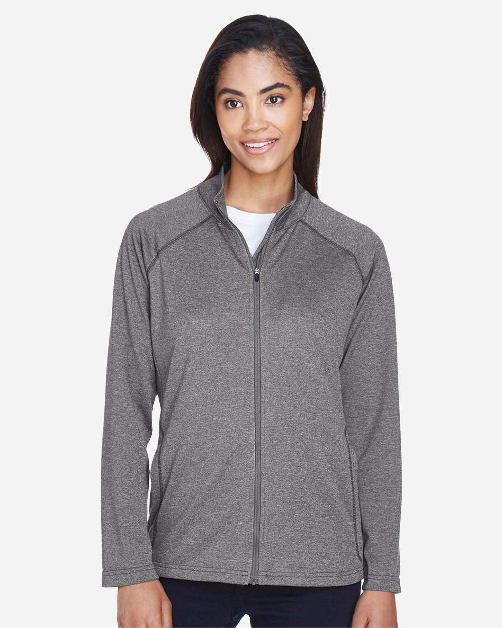 Women's Stretch Tech-Shell® Compass Full-Zip Jacket - OnModelFront - B653B2353 - Dark Grey Heather