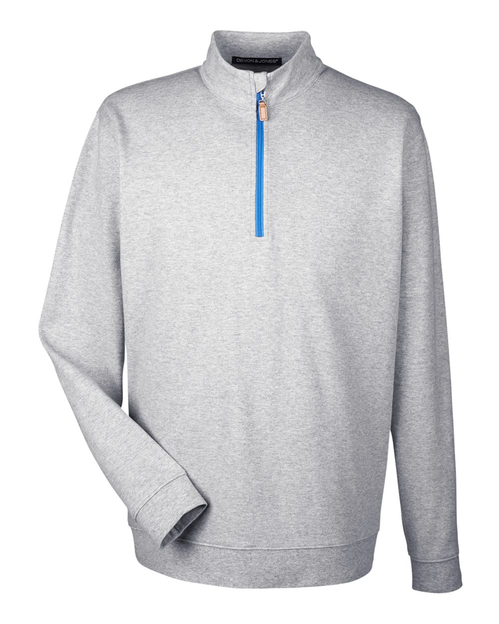 Men's DRYTEC20™ Performance Quarter-Zip Pullover - Front - B660B2353 - Grey Heather/ Grey H/ French Blue