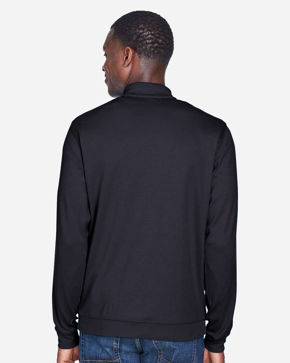 Men's DRYTEC20™ Performance Quarter-Zip Pullover - OnModelBack - B660B2503 - Black/ Grey Heather/ Graphite