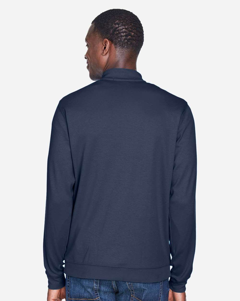 Men's DRYTEC20™ Performance Quarter-Zip Pullover - OnModelBack - B660B2653 - Navy/ Grey Heather/ Graphite