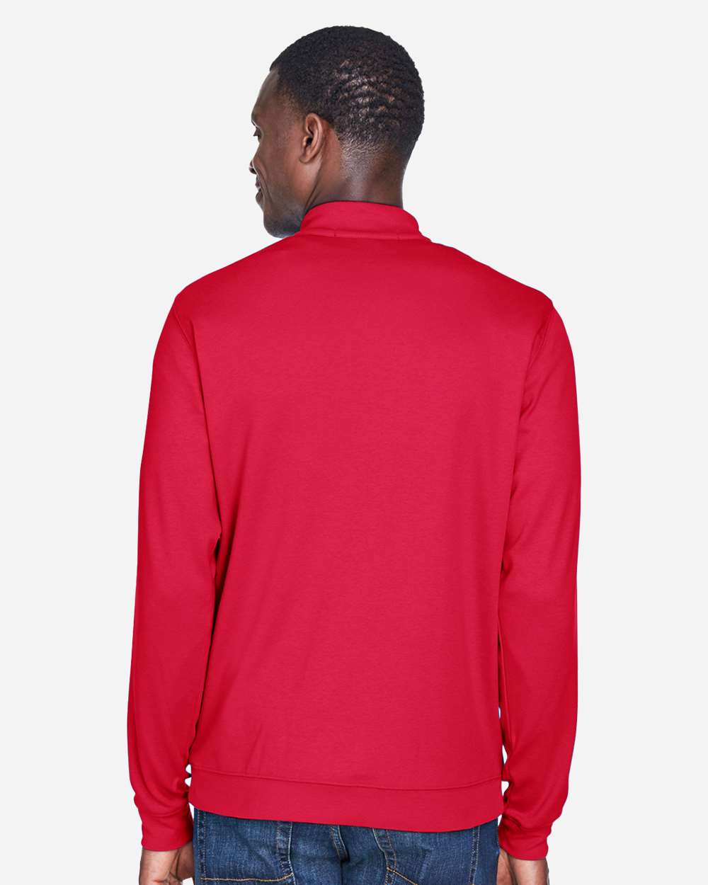 Men's DRYTEC20™ Performance Quarter-Zip Pullover - OnModelBack - B660B2703 - Red/ Navy/ Red
