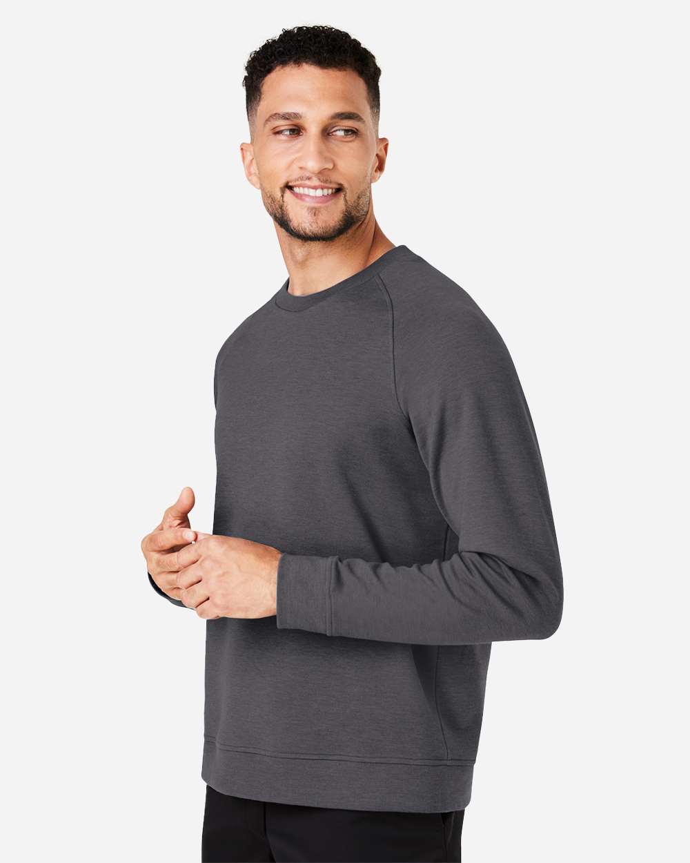 Men's New Classics® Charleston Pullover - OnModelSide - B667B2503 - Black Melange