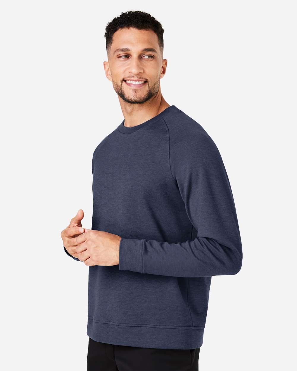 Men's New Classics® Charleston Pullover - OnModelSide - B667B2653 - Navy Melange