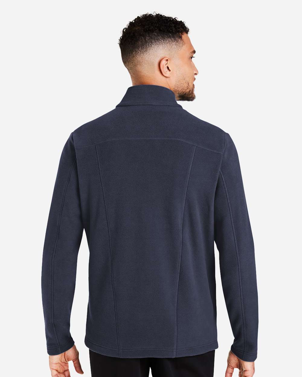 Men's CrownLux Performance® Fleece Full-Zip Jacket - OnModelBack - B705B2653 - Navy