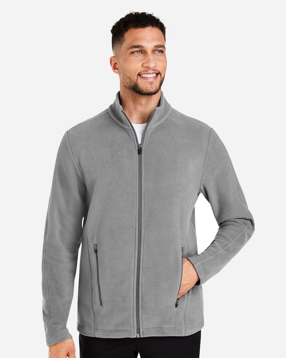 Men's CrownLux Performance® Fleece Full-Zip Jacket - OnModelFront - B705B2133 - Graphite