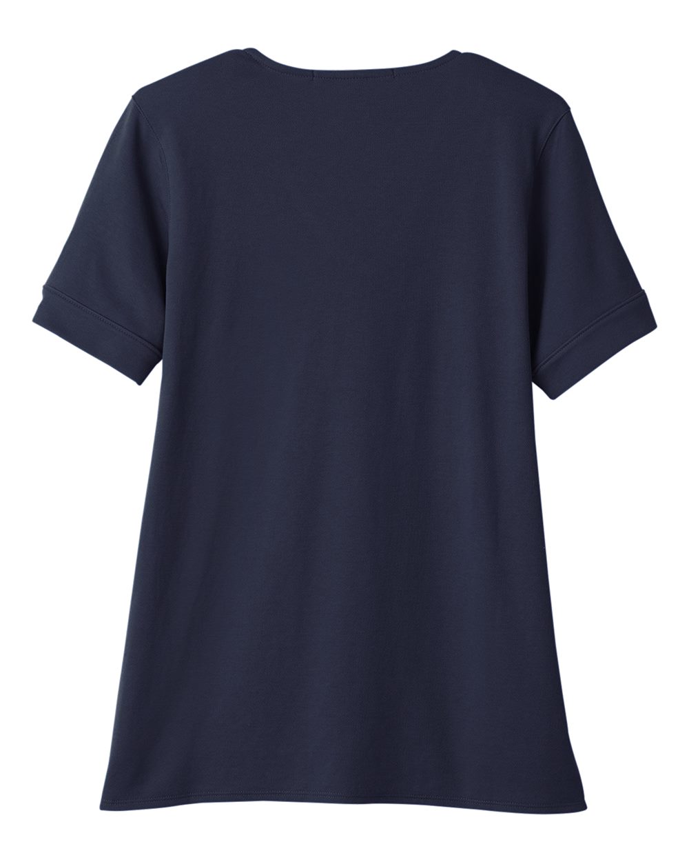 Women's CrownLux Performance® Plaited Rolled Sleeve Shirt - Back - B641B2652 - Navy