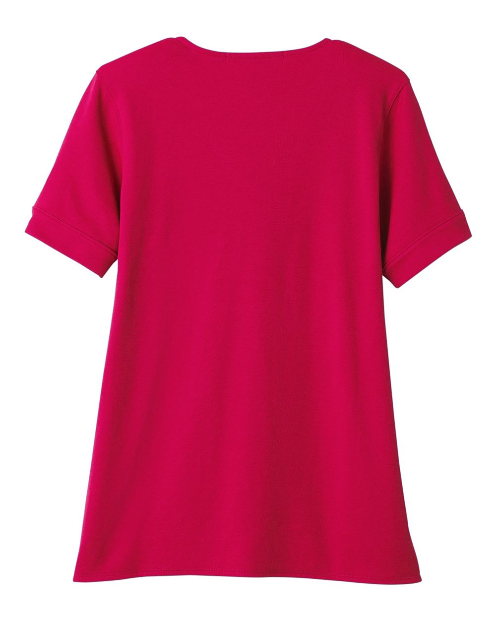 Women's CrownLux Performance® Plaited Rolled Sleeve Shirt - Back - B641B2702 - Red