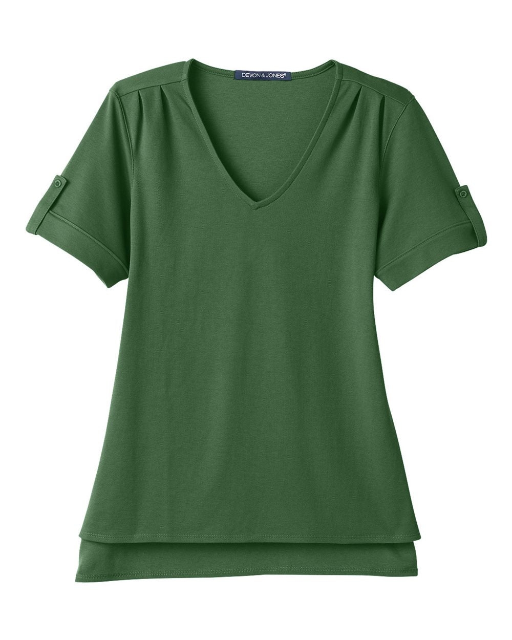 Women's CrownLux Performance® Plaited Rolled Sleeve Shirt - Front - B641B2542 - Forest