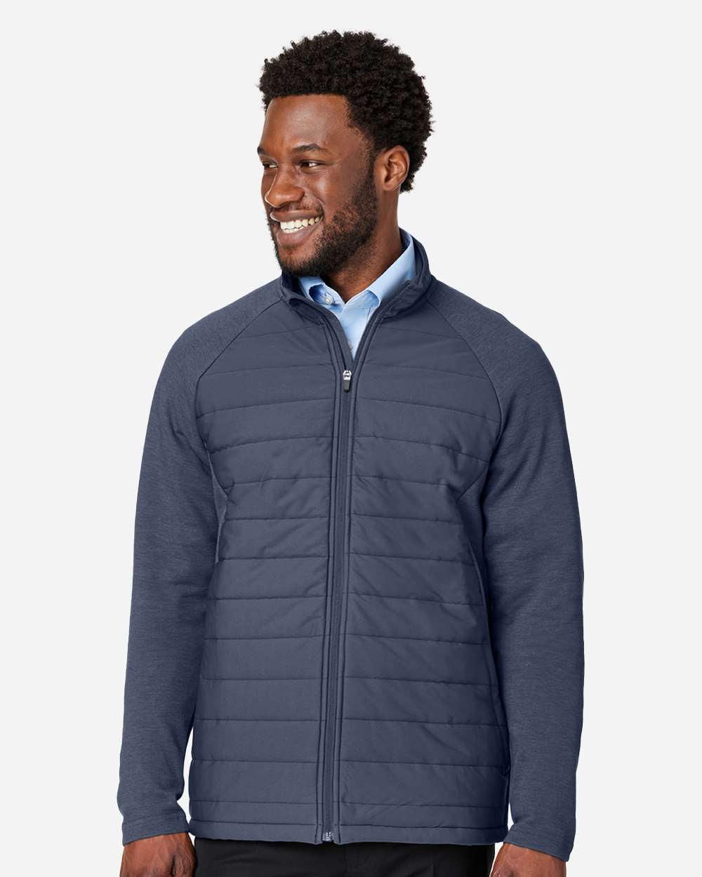 Men's New Classics® Charleston Hybrid Jacket - OnModelFront - B697B2653 - Navy Melange/ Navy