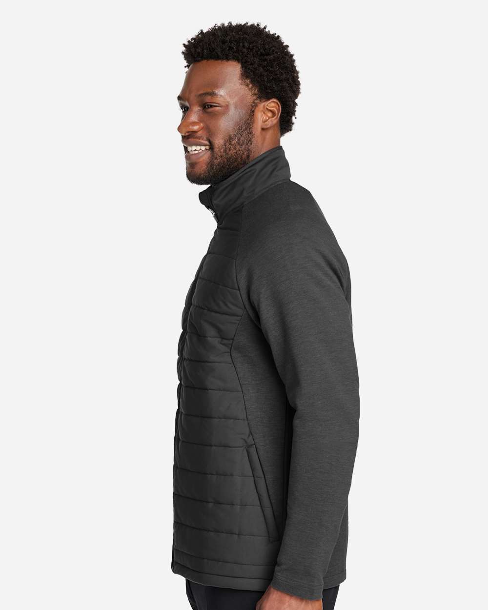 Men's New Classics® Charleston Hybrid Jacket - OnModelSide - B697B2503 - Black/ Melange Black