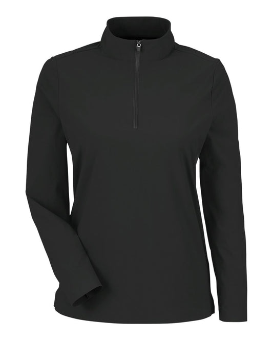 Women's CrownLux Performance® Windsor Welded Quarter-Zip Pullover - Front - B651B2502 - Black