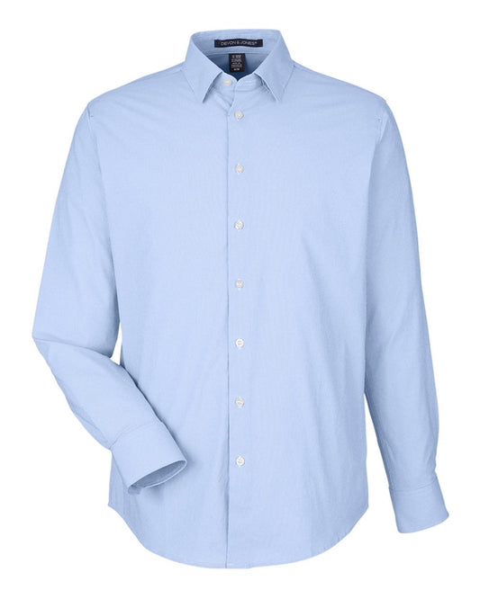 Men's CrownLux Performance® Microstripe Dress Shirt - Front - B685B2253 - French Blue/ White