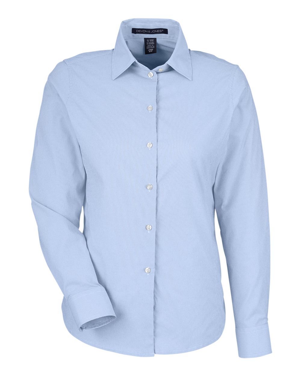 Women's CrownLux Performance® Microstripe Dress Shirt - Front - B686B2252 - French Blue/ White