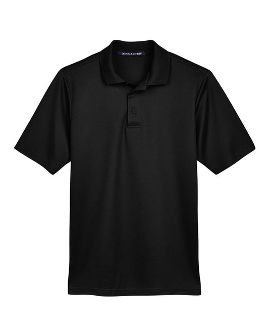 Men's Tall CrownLux Performance® Plaited Polo - Front - B639B2505 - Black