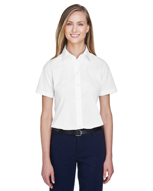 Women's Crown Collection® Broadcloth Short Sleeve Woven Dress Shirt - styleImage