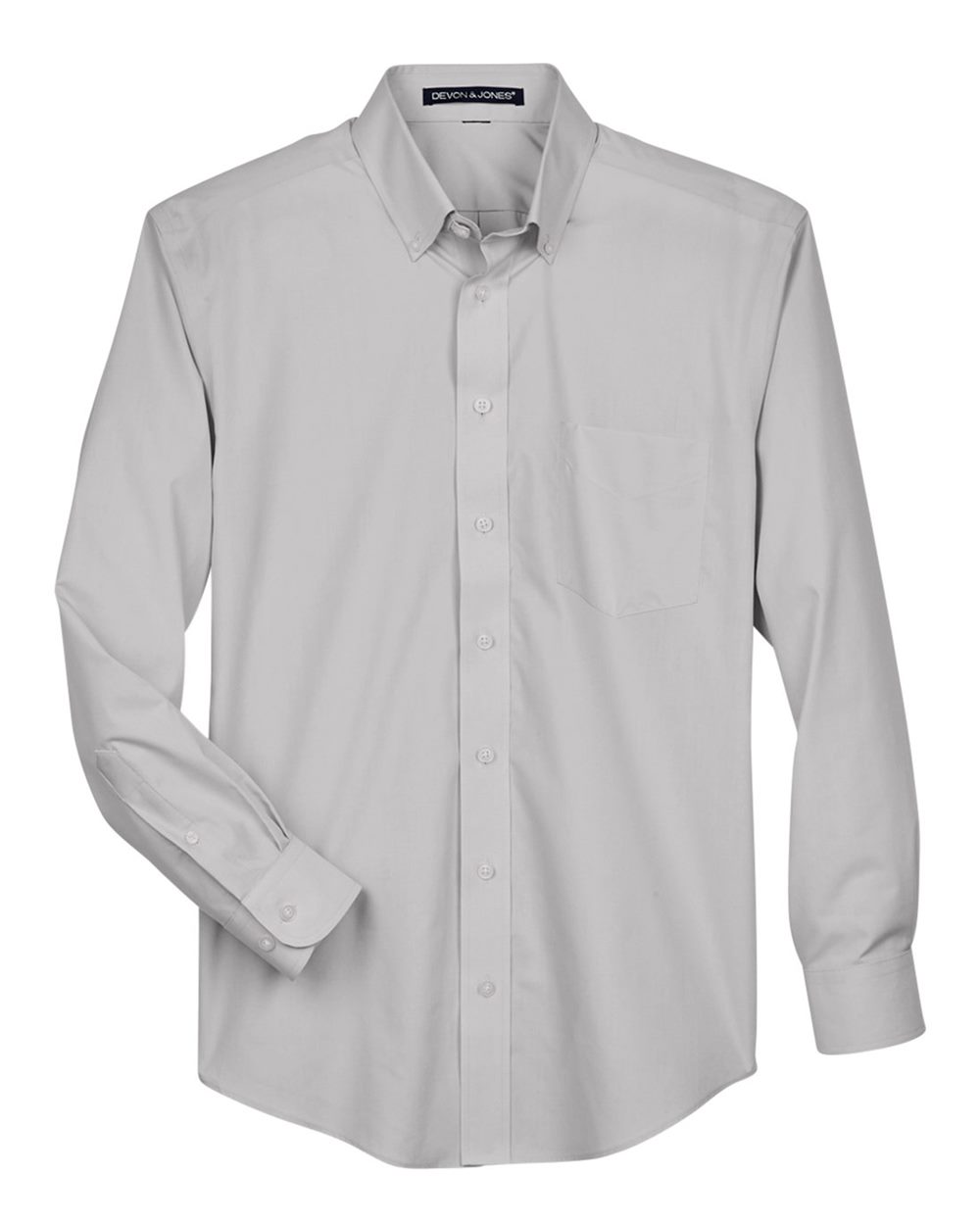 Men's Crown Collection® Broadcloth Woven Dress Shirt - Front - B598B2352 - Silver