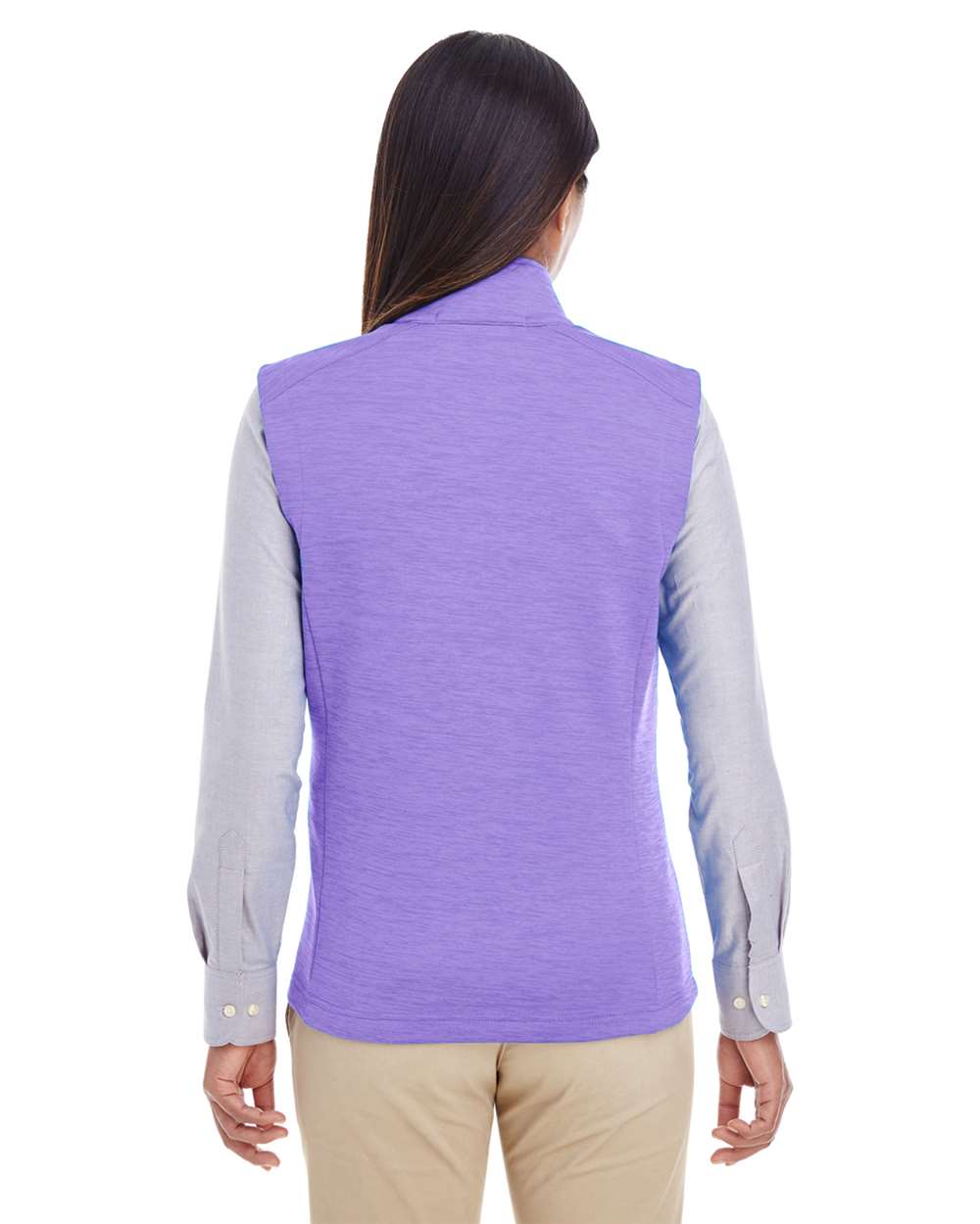 Women's Newbury Mélange Fleece Vest - OnModelBack - B813B2672 - Grape Heather