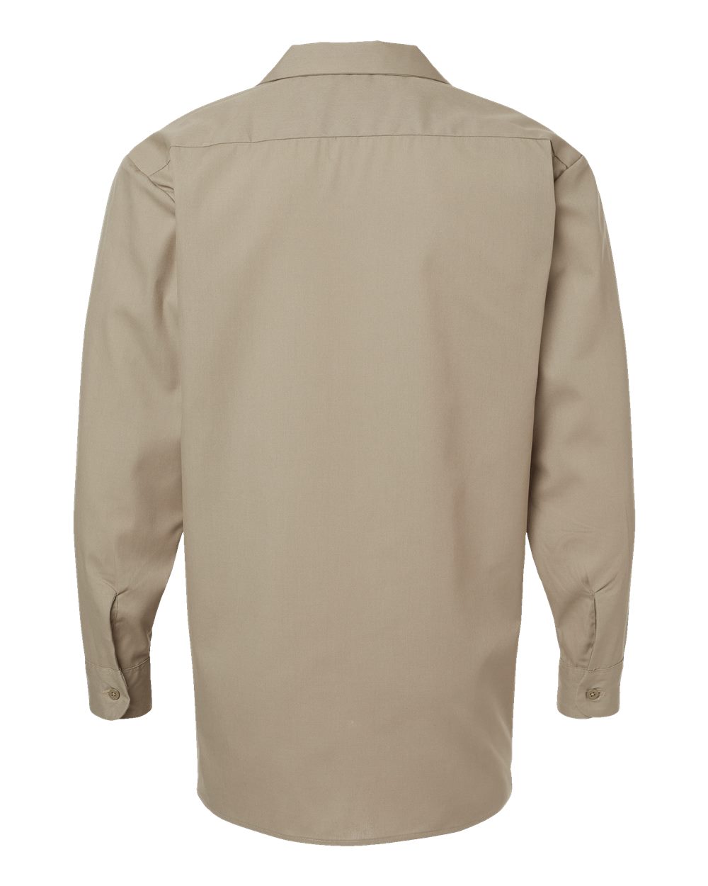 Men's Industrial Long Sleeve Work Shirt - Back - B09830733 - Desert Sand