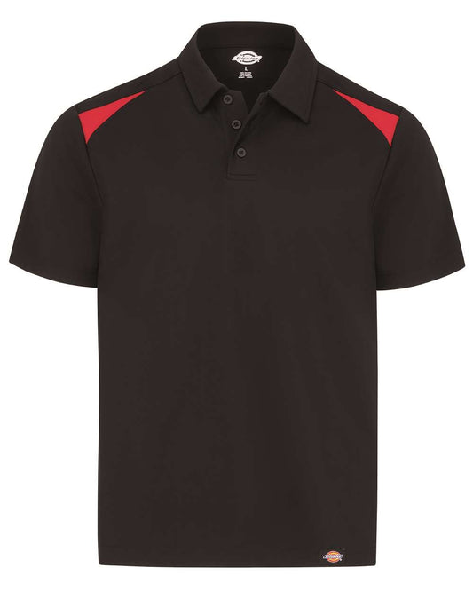 Unisex Team Performance Short Sleeve Work Shirt - Front - B95630504 - Black/ English Red