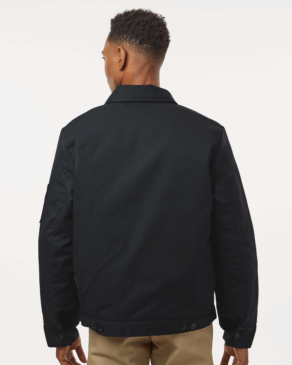 Unisex Insulated Industrial Eisenhower Jacket - OnModelBack - B22730503 - Black
