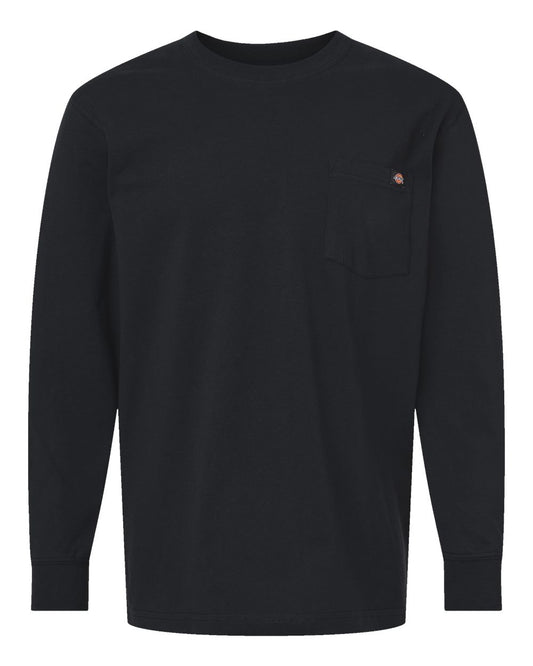 Men's Traditional Heavyweight Long Sleeve T-Shirt - Front - B08130503 - Black