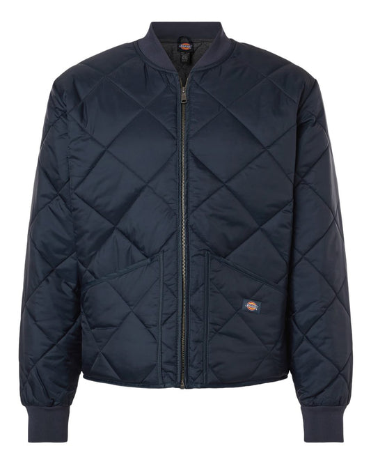 Men's Diamond Quilted Jacket - Front - B70130653 - Dark Navy
