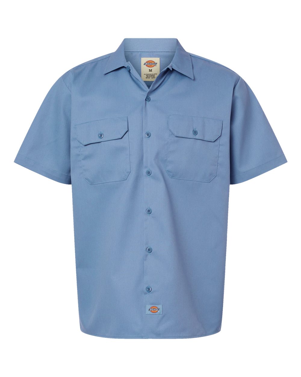 Men's Short Sleeve Work Shirt - Front - B61630483 - Gulf Blue