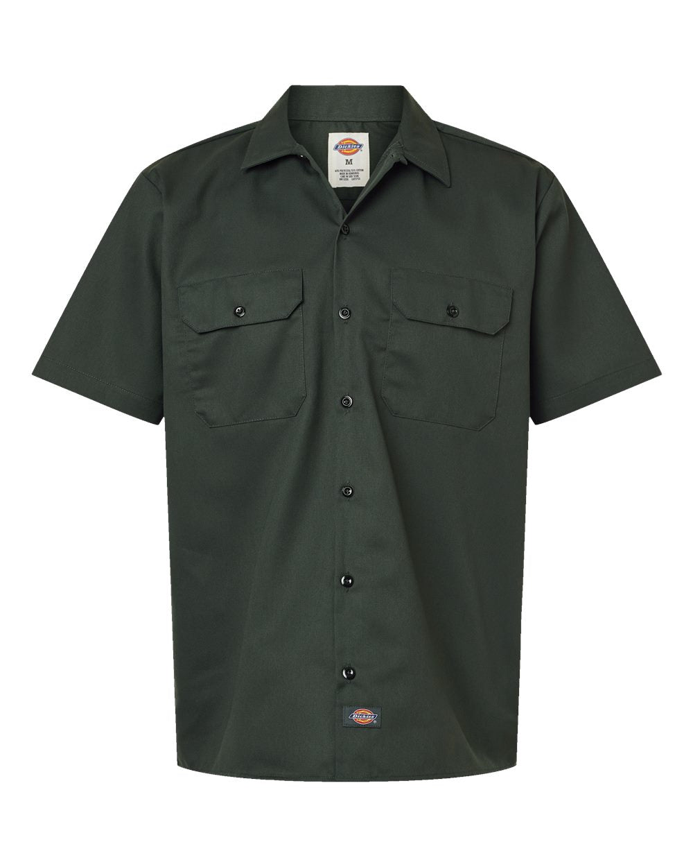 Men's Short Sleeve Work Shirt - Front - B61630643 - Olive Green