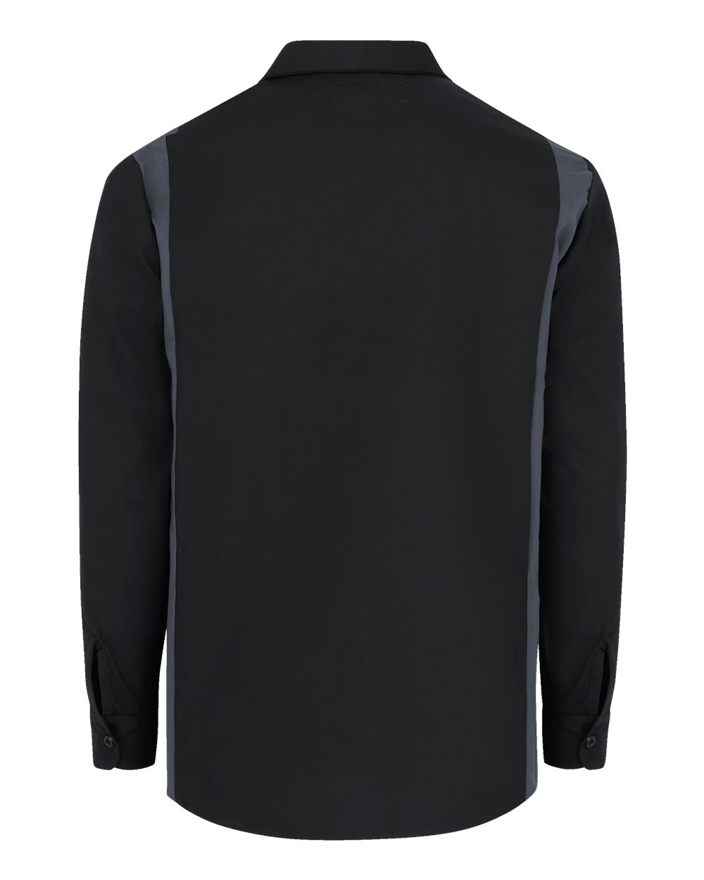 Men's Industrial Colorblocked Long Sleeve Shirt - Back - B74230504 - Black/ Dark Charcoal