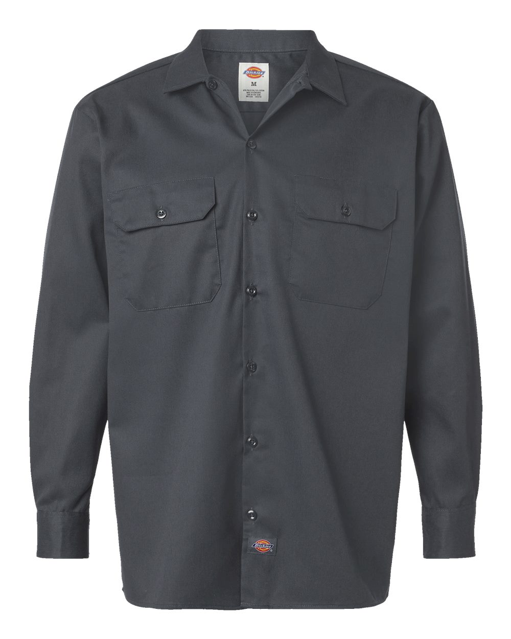 Men's Long Sleeve Work Shirt - Front - B75430093 - Charcoal