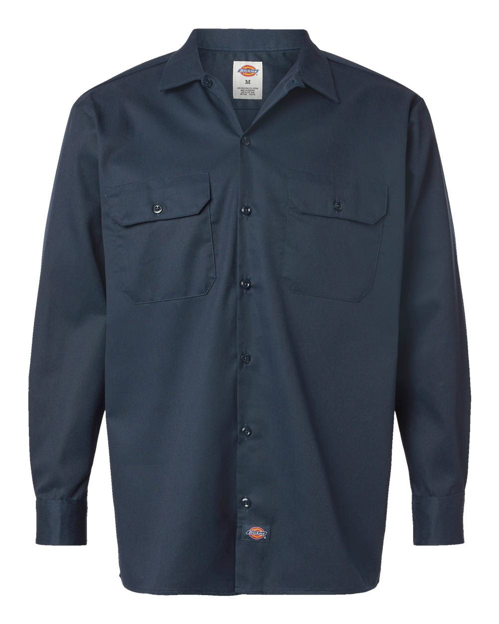 Men's Long Sleeve Work Shirt - Front - B75430863 - Dark Navy