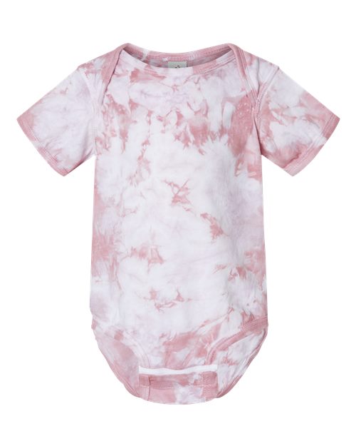 Infant Crystal Tie-Dyed Onesie - Front - B03914301 - Rose Crystal