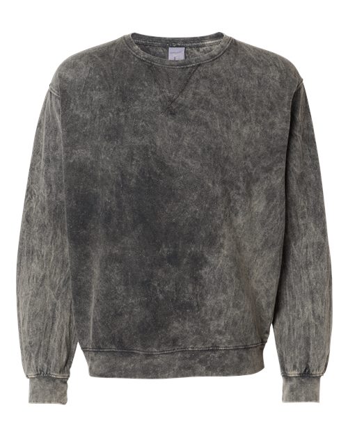 Premium Fleece Mineral Wash Crewneck Sweatshirt - Front - B04314353 - Grey Mineral Wash