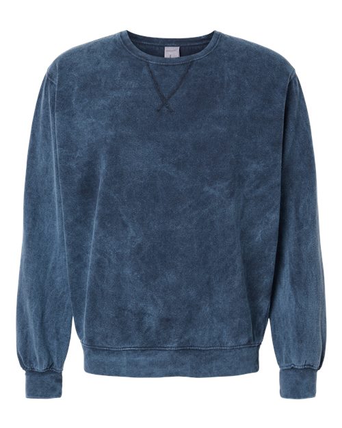 Premium Fleece Mineral Wash Crewneck Sweatshirt - Front - B04314653 - Midnight