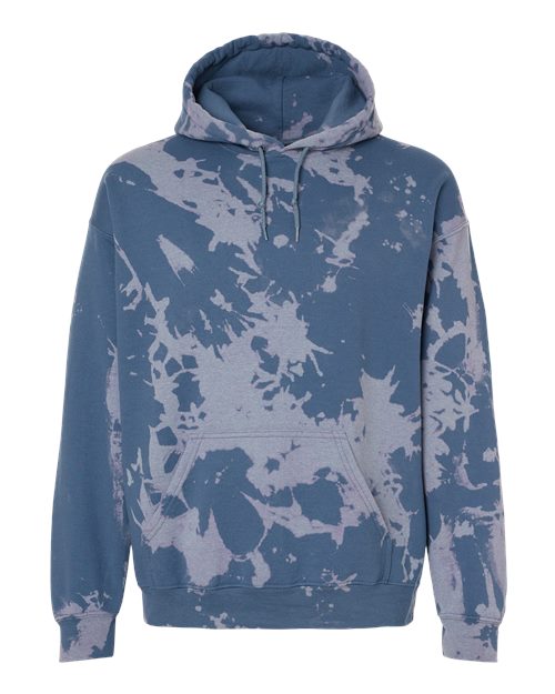 Essential Fleece Bleach Wash Hooded Sweatshirt - Front - B06814653 - Blue Gobi