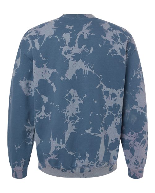 Essential Fleece Bleach Wash Crewneck Sweatshirt - Back - B06914653 - Blue Gobi