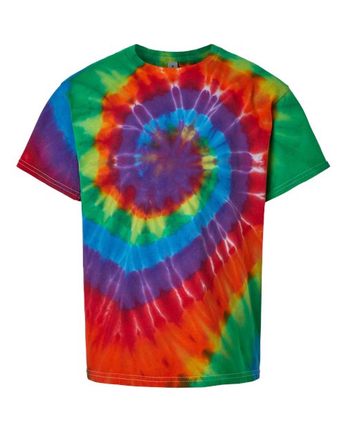 Youth Multi-Color Spiral Tie-Dyed T-Shirt - Front - B81714994 - Michelangelo