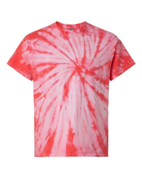 Cyclone Pinwheel Tie-Dyed T-Shirt - Front - B06414273 - Coral